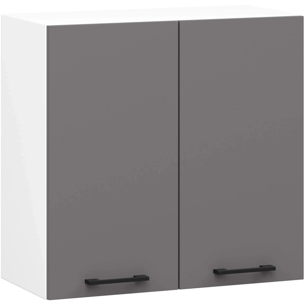 Mobile da cucina pensile sistema AKORD OLIWIA Bianco 60 cm 2 ante inserto frontale Grigio Grafite 60x30x58 cm