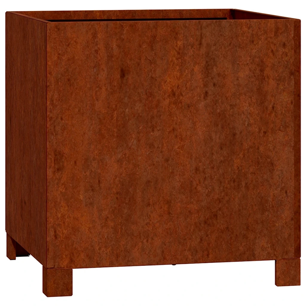 2 pz Fioriere | Cassetta per fiori | Vaso con Gambe Ruggine 40x40x40 cm Acciaio Corten