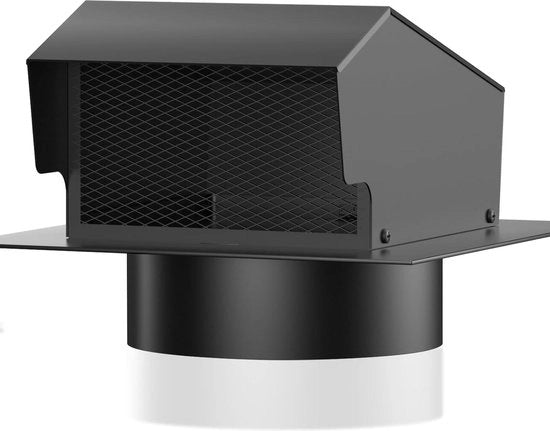 Dakbeluchter afribile DN150 per aspiratore - ventilazione capo per case - 150 mm ventilazione lamiera zincata - nero con dumper di urto