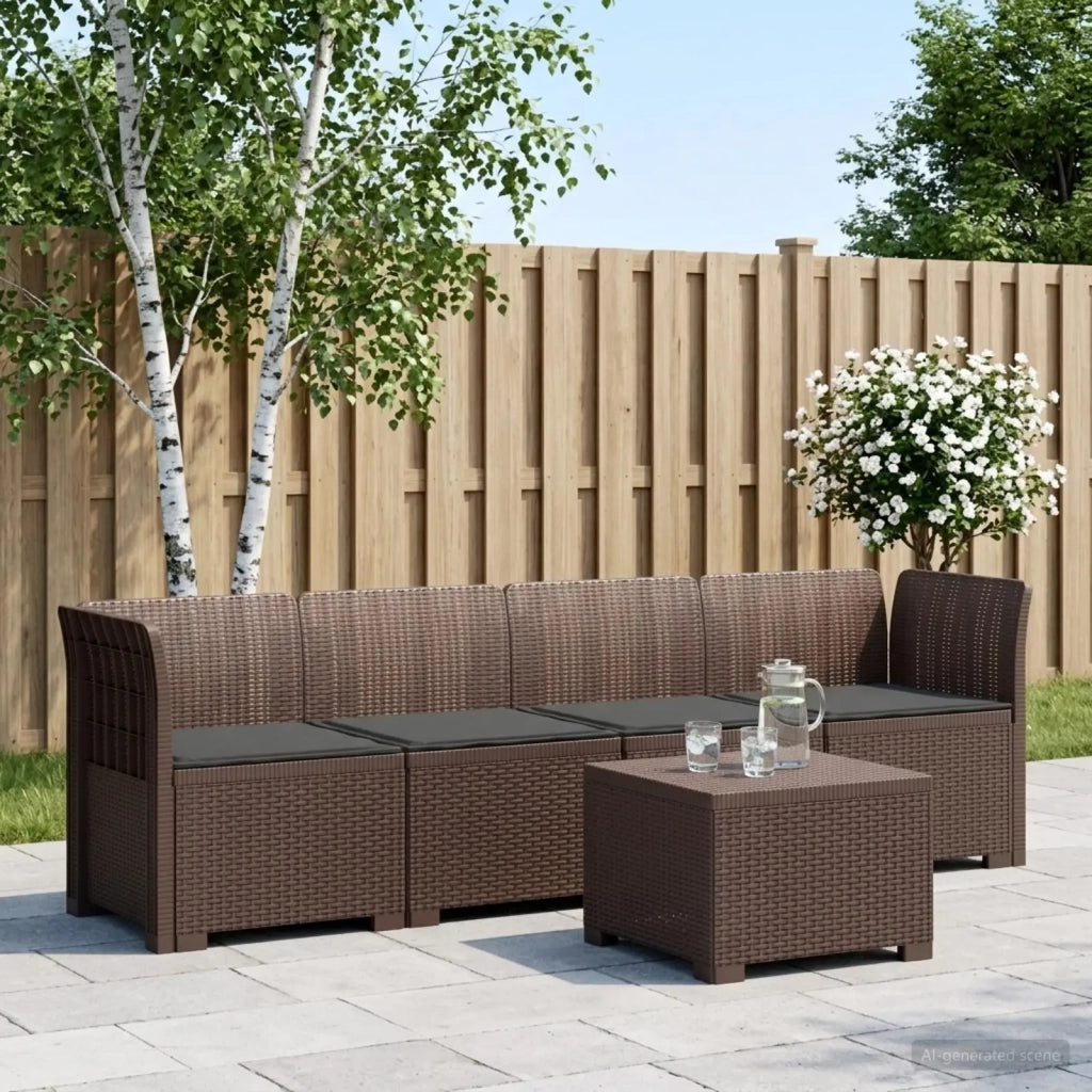 Divano da Giardino a 4 Posti con Cuscini in Stile Rattan PP 3443859