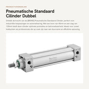 Cilindro pneumatico standard a doppio mandrino - diametro 40mm - corsa 125mm - porta PT1/4 - per uso industriale