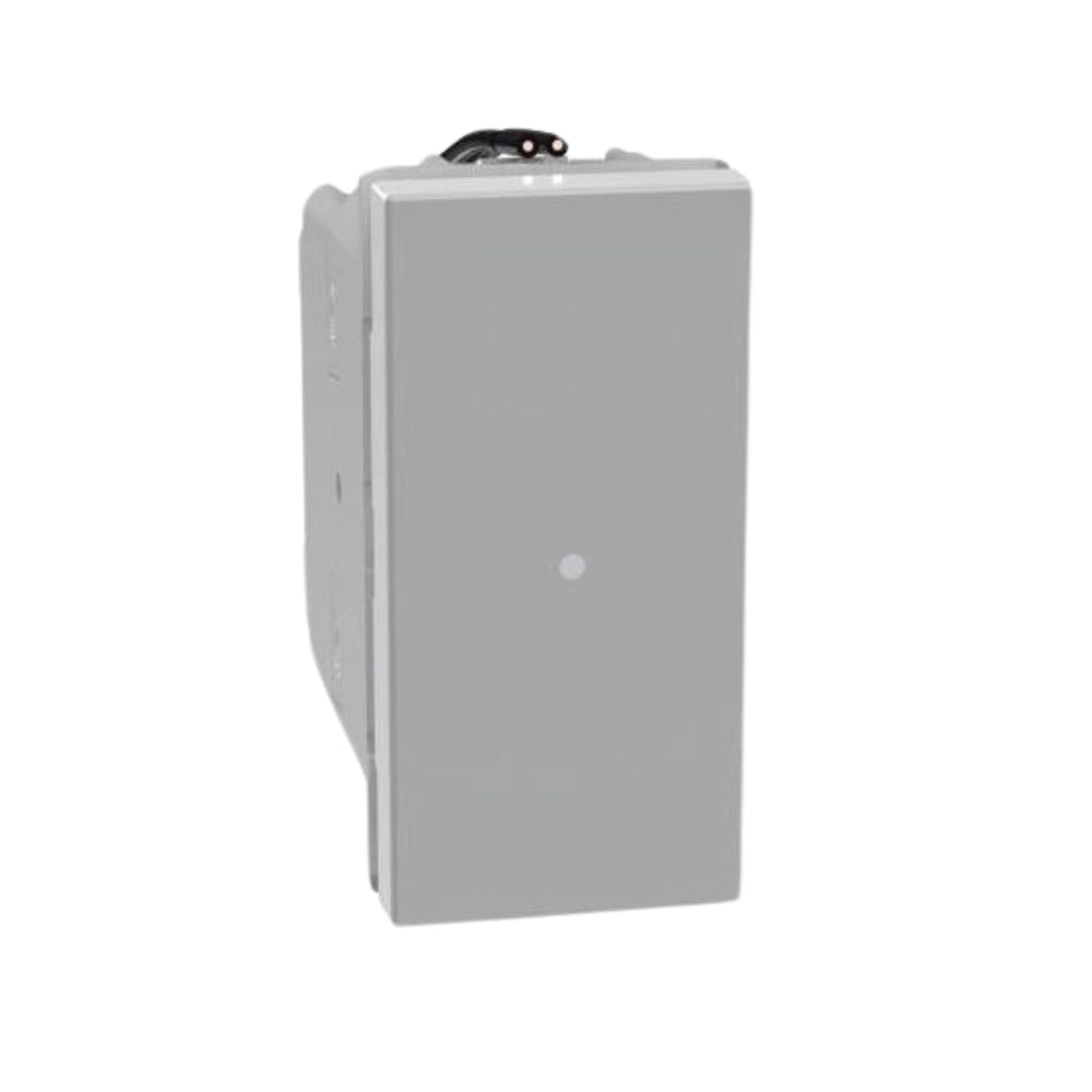 bticino serie matixgo pulsante assiale unipolare illuminabile 10a 250vac *** colore grigio, confezione 1