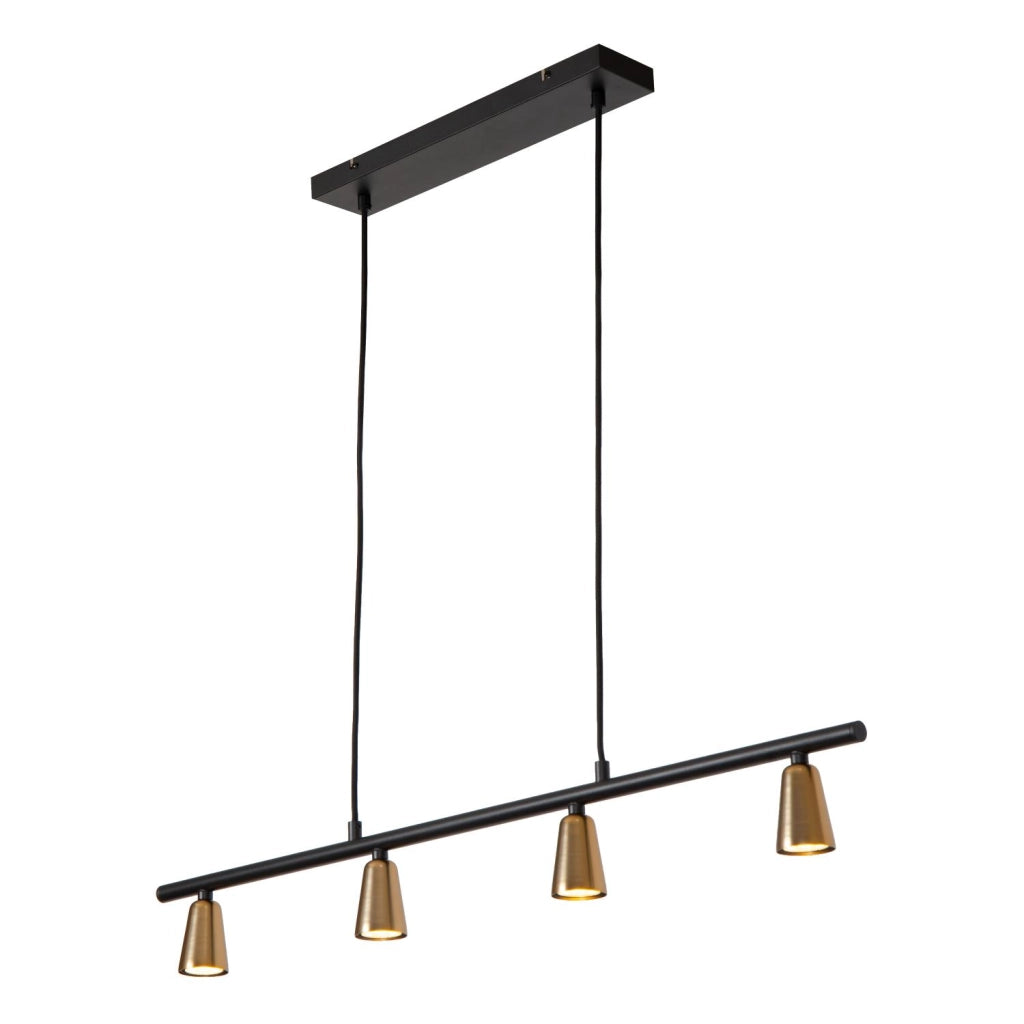 Lampada a sospensione TIANA 4xGU10 nera champagne Lucide