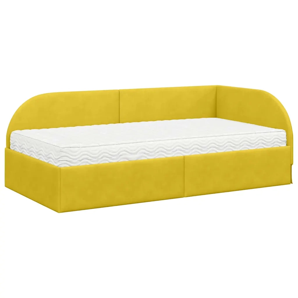 Struttura Letto Angolare con Materasso 2 pcs Giallo Velluto 3394210