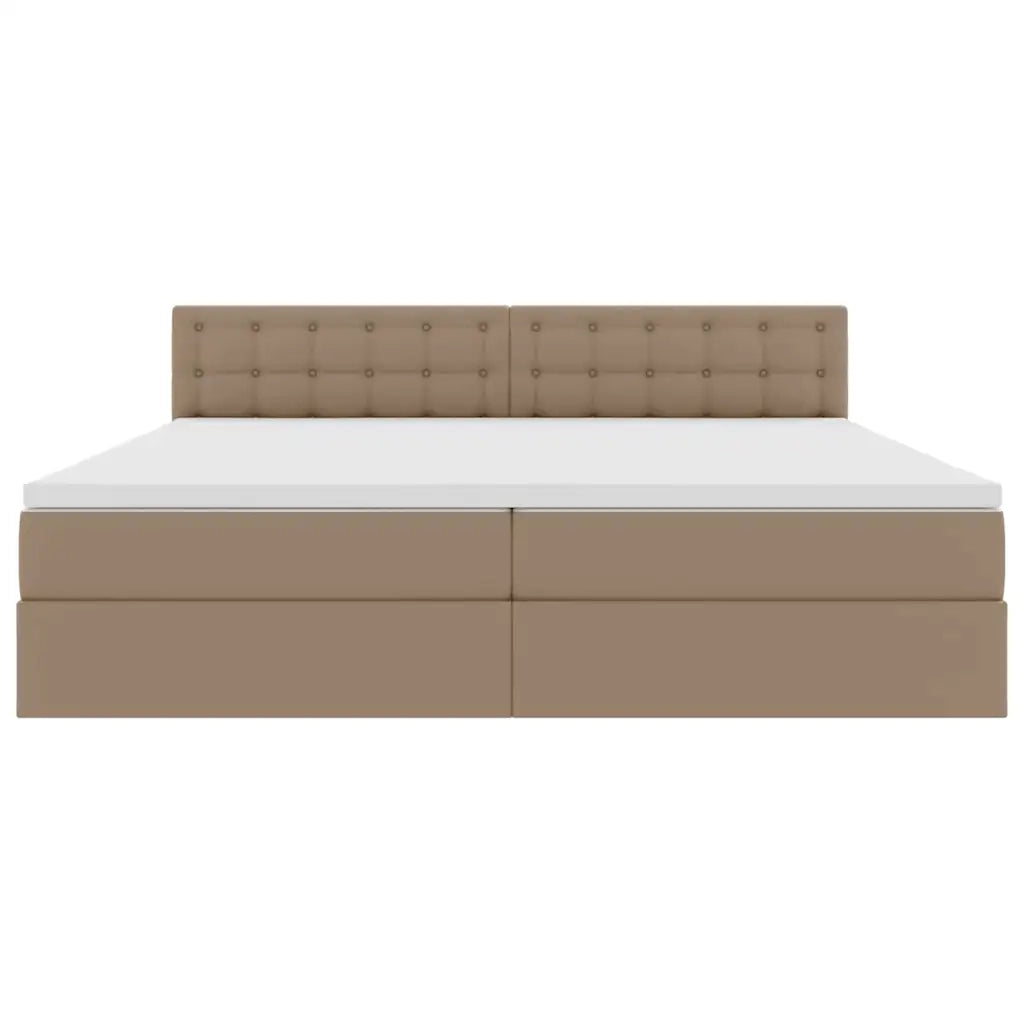Letto con contenitore e materasso Cappuccino 200 x 200 cm 3370412