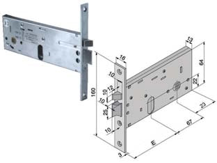 ELETTROSERRATURA DA INFILARE PER FASCE MM.64 H 304- - mm.60 (30460010) - 1 pezzi WELKA
