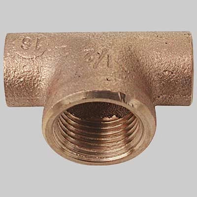TEE BRONZO FEMMINA A SALDARE FEMMINA  22 x 3/4 x 22     MADE IN ITALY