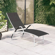 Lettino Prendisole in Textilene e Alluminio Nero 310521