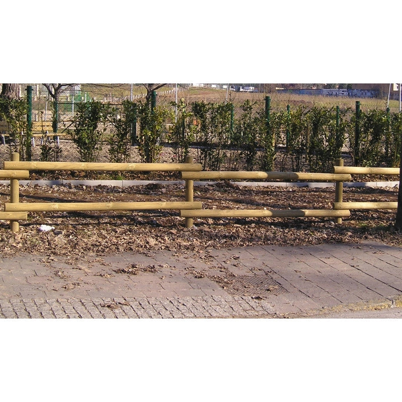Recinzione in legno impregnato 20 pezzi con 3 fori altezza 200 cm per giardino - Esterni da Vivere