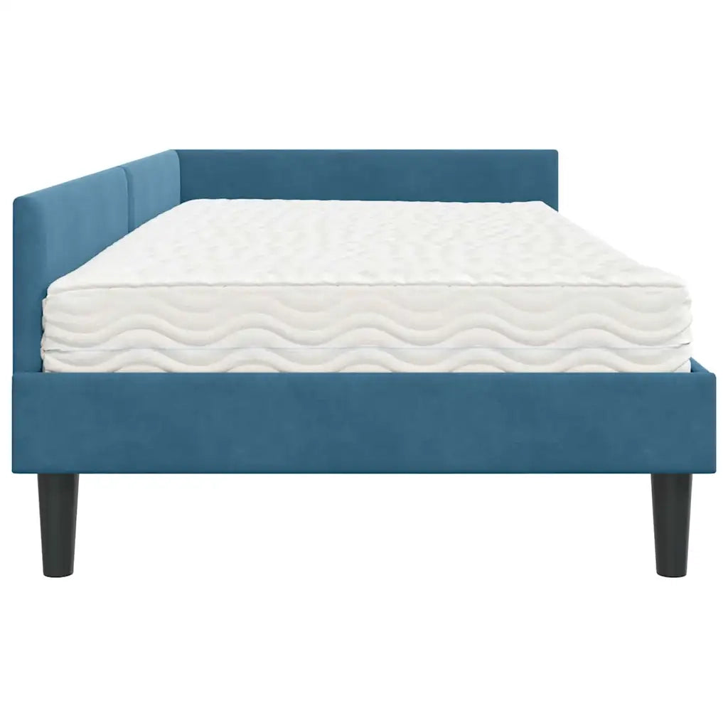 Struttura Letto Angolare con Materasso Altro 2 pcs Blu Velluto 3393695