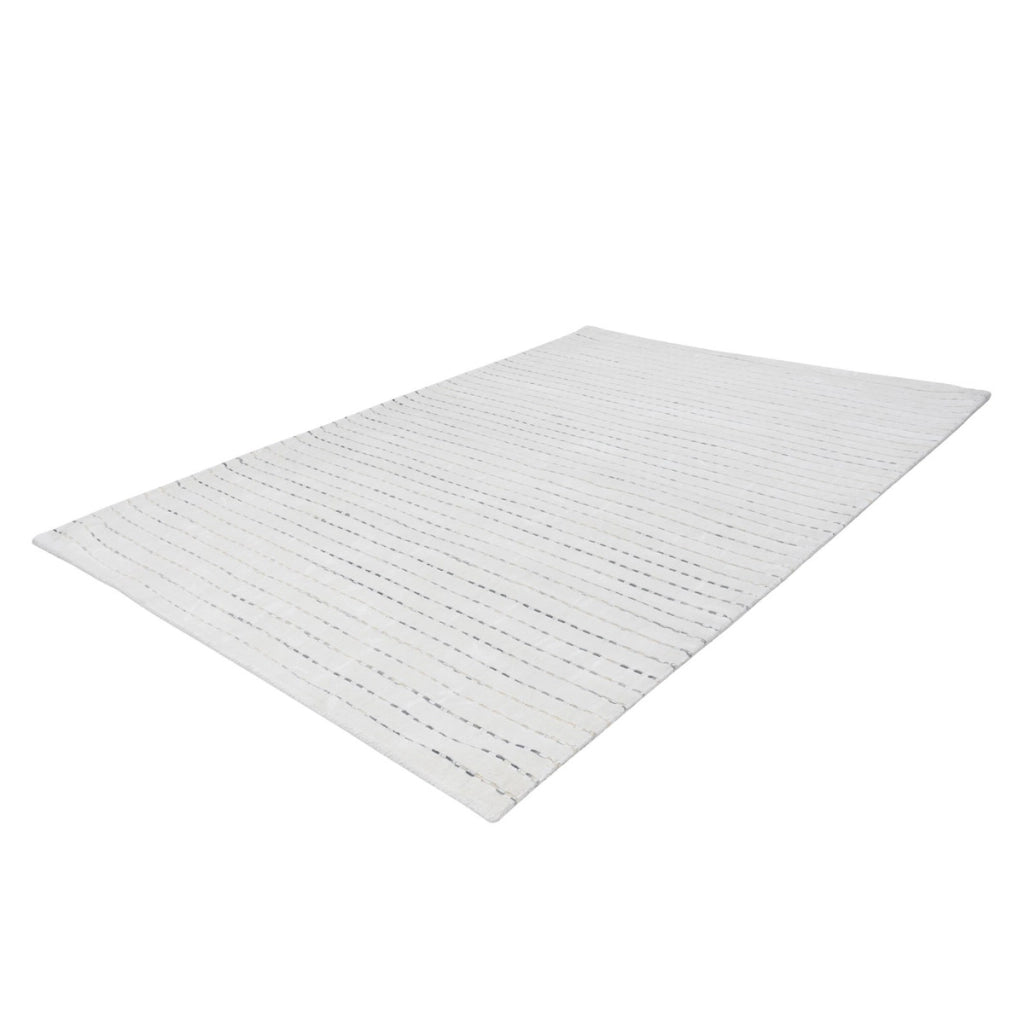 Tappeto Prime 100 Bianco e Grigio in Viscosa e Lana