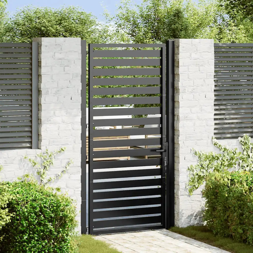 Cancello da Giardino con Serratura Nero 100x180 cm in Alluminio CFW9597581
