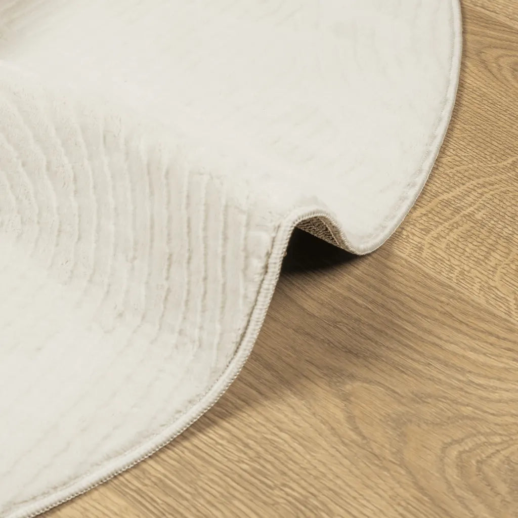 Tappeto IZA a Pelo Corto con Aspetto Scandinavo Crema Ø 160 cm 375448