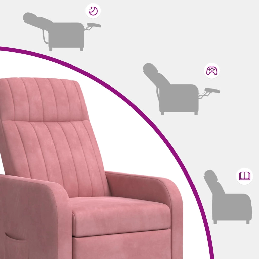Divano Sedia-Poltrona reclinabile Rosa Velluto (V)