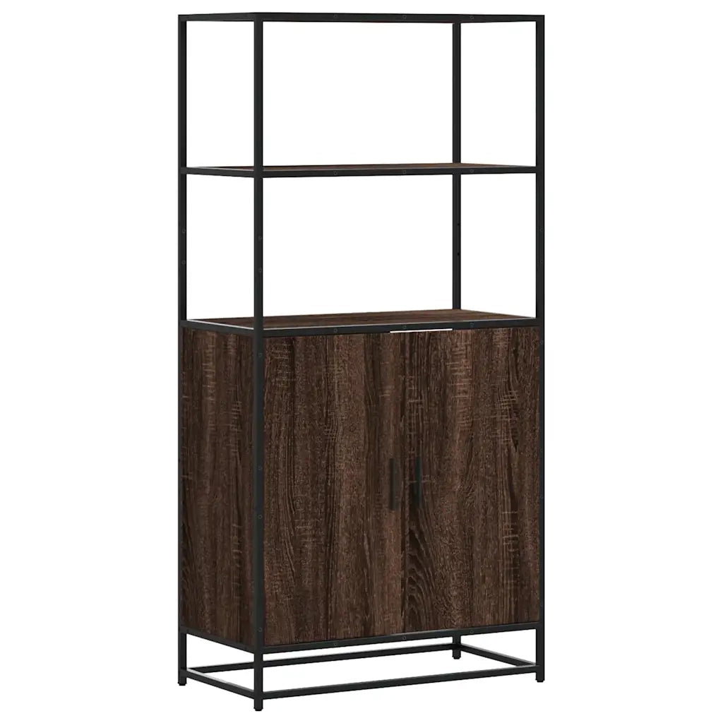 Credenza Rovere Marrone 68x35x139 cm Legno Multistrato Metallo 849053