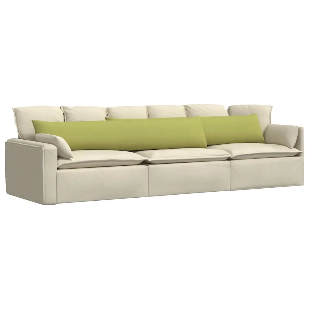 Cuscini da Divano 2 pz-Set di 2 Cuscini per Sofa Verde chiaro 200 x 40 cm Tessuto