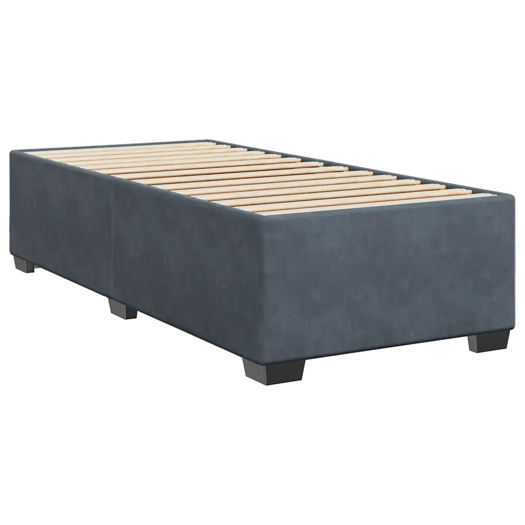 Giroletto a Molle con Materasso Grigio Scuro 90x200 cm Velluto 3293105
