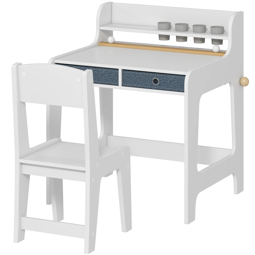 Scrivania bambini con sedia e cassetti ¨C zephmum ¨C 62.8x55.6x73.8 cm