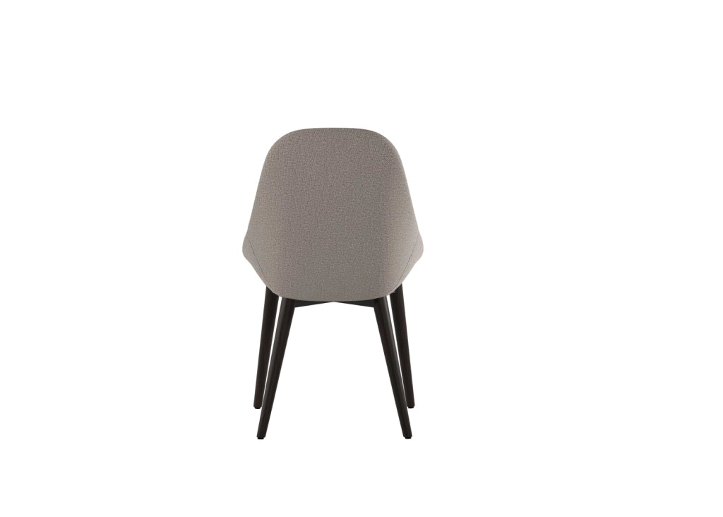 Sedia da pranzo Astrid con struttura in massello di noce e seduta imbottita in tessuto marrone chiaro - Design contemporaneo ed elegante