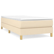 Letto singolo | Letto per adulti | Giroletto a Molle con Materasso Crema 100x200 cm in Tessuto