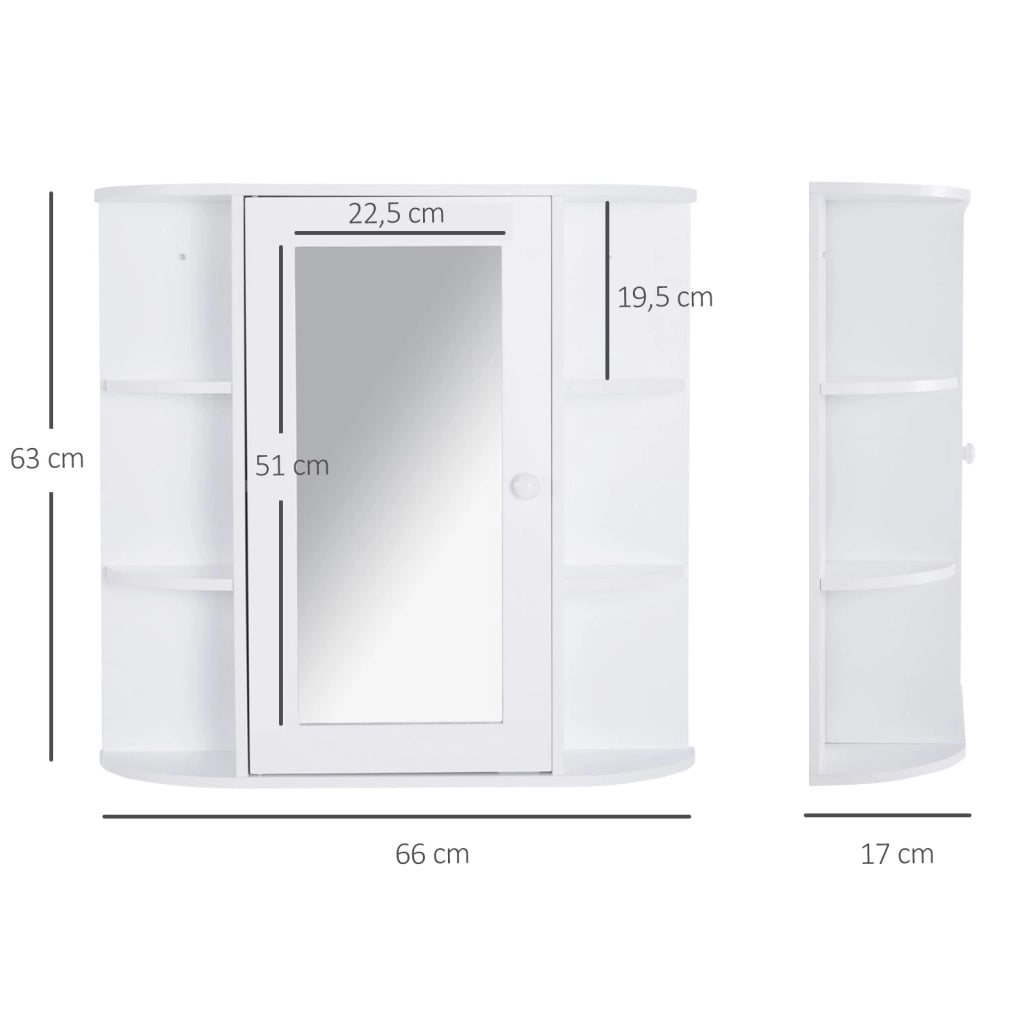 Mobile bagno con specchio ¨C Minimal ¨C 66x17x63 cm bianco