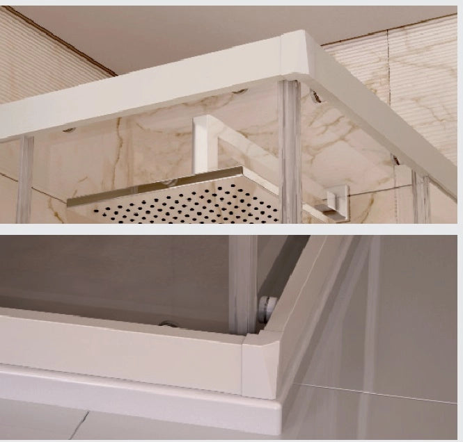 Box doccia due lati scorrevole pvc bianco e cristallo 6mm h.190cm Forglas 70x70 cm