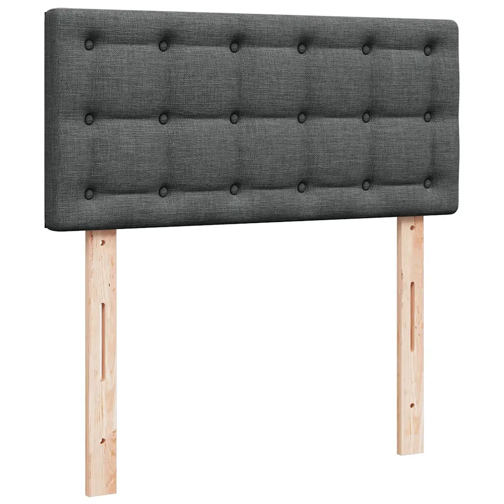 Letto a Molle con Materasso Grigio Scuro Singolo in Tessuto 3286862