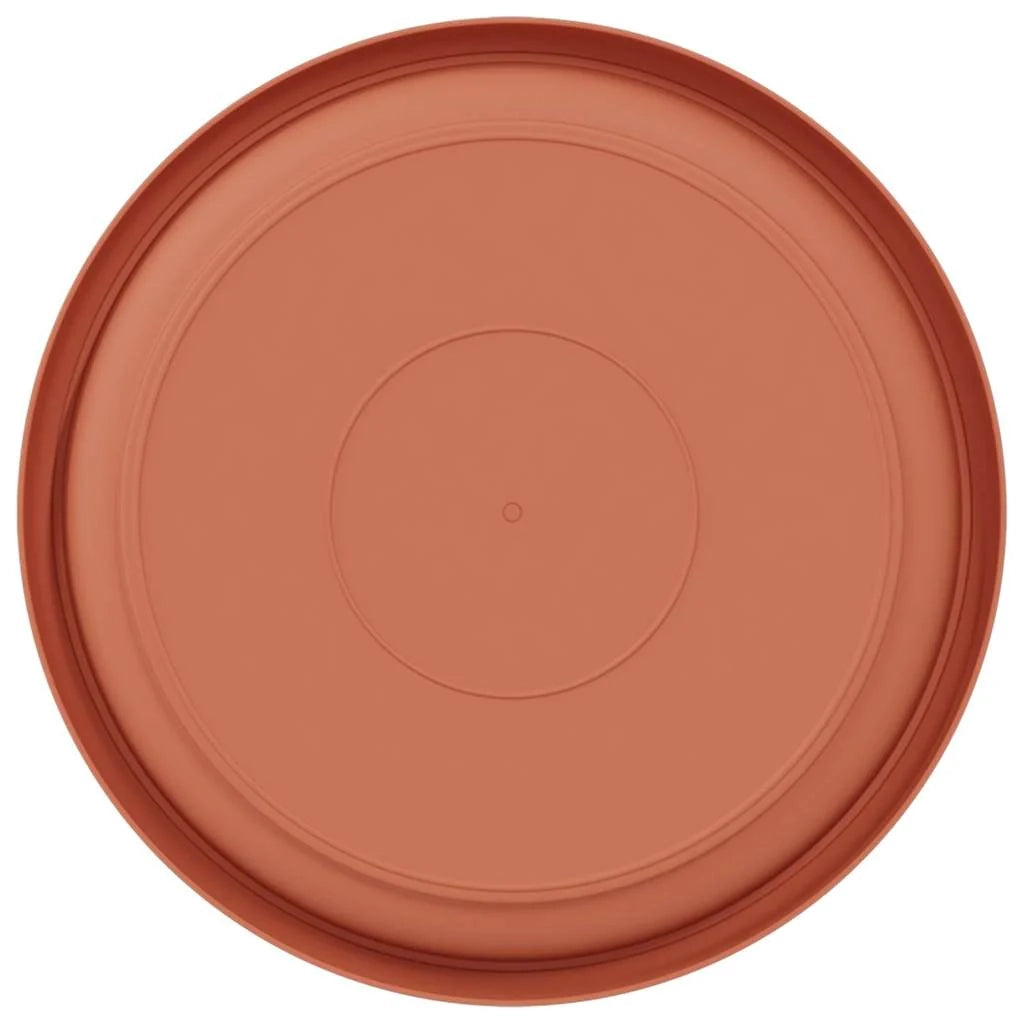 Set di 24 vassoi rotondi per fiori design moderno per interni/esterni 14 x 2 cm plastica rosso mattone 02_0059350