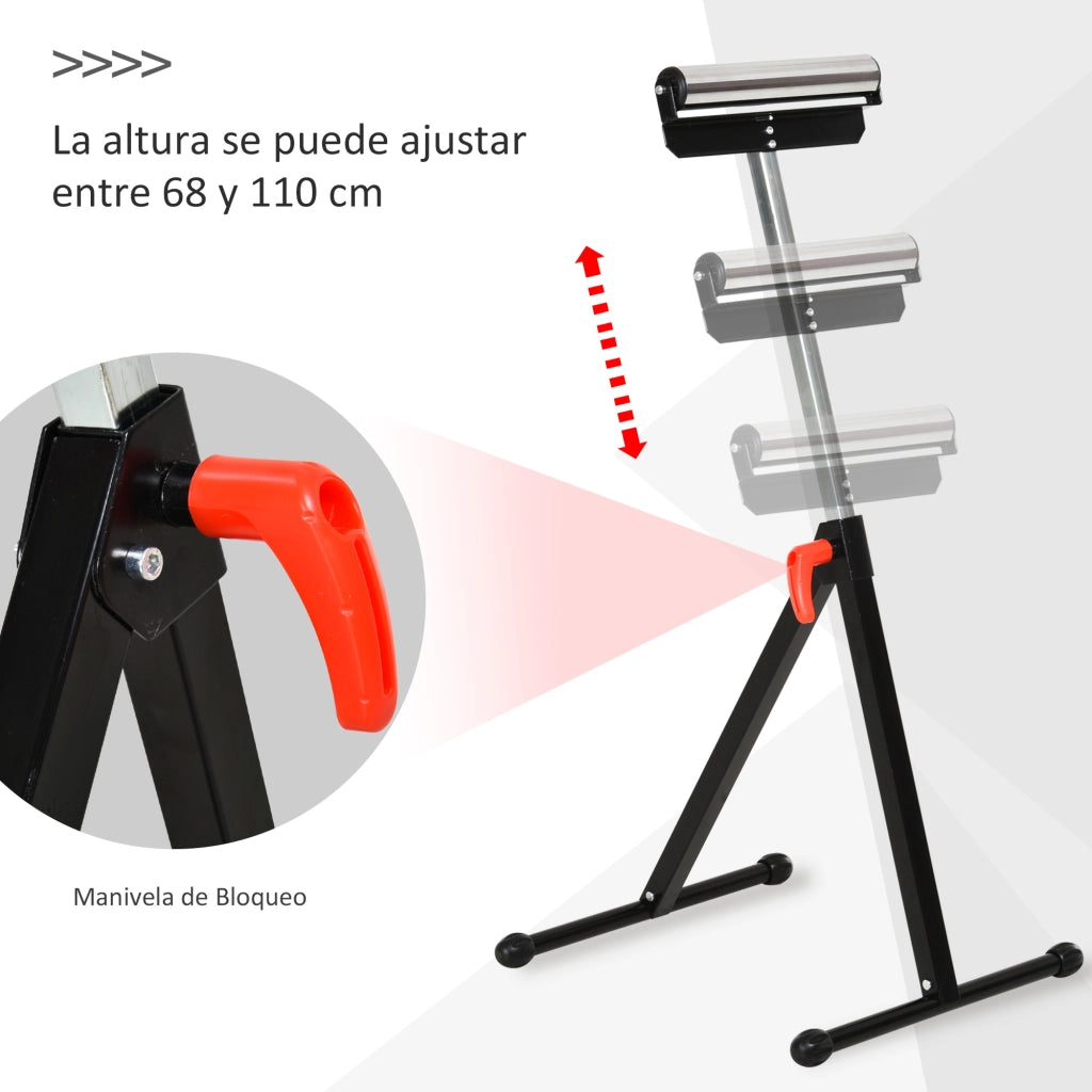 Cavalletto Pieghevole e Regolabile ¨C Minimal ¨C Nero e Argento 68-110 cm