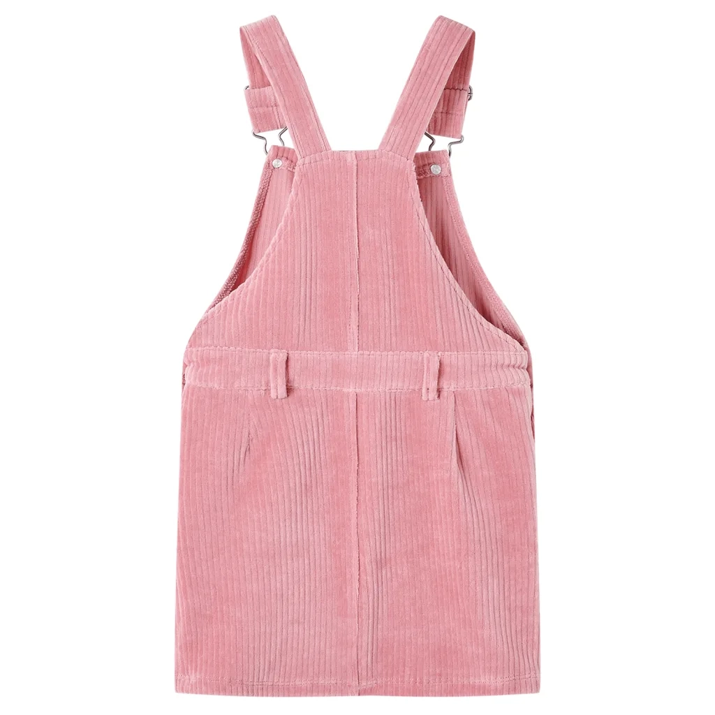 Abito Scamiciato da Bambina Velluto a Coste Rosa Chiaro 116 13901