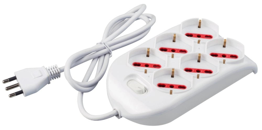1pz multipresa 6p bipasso e schuko + int. rs94124 cod:ferx.95764