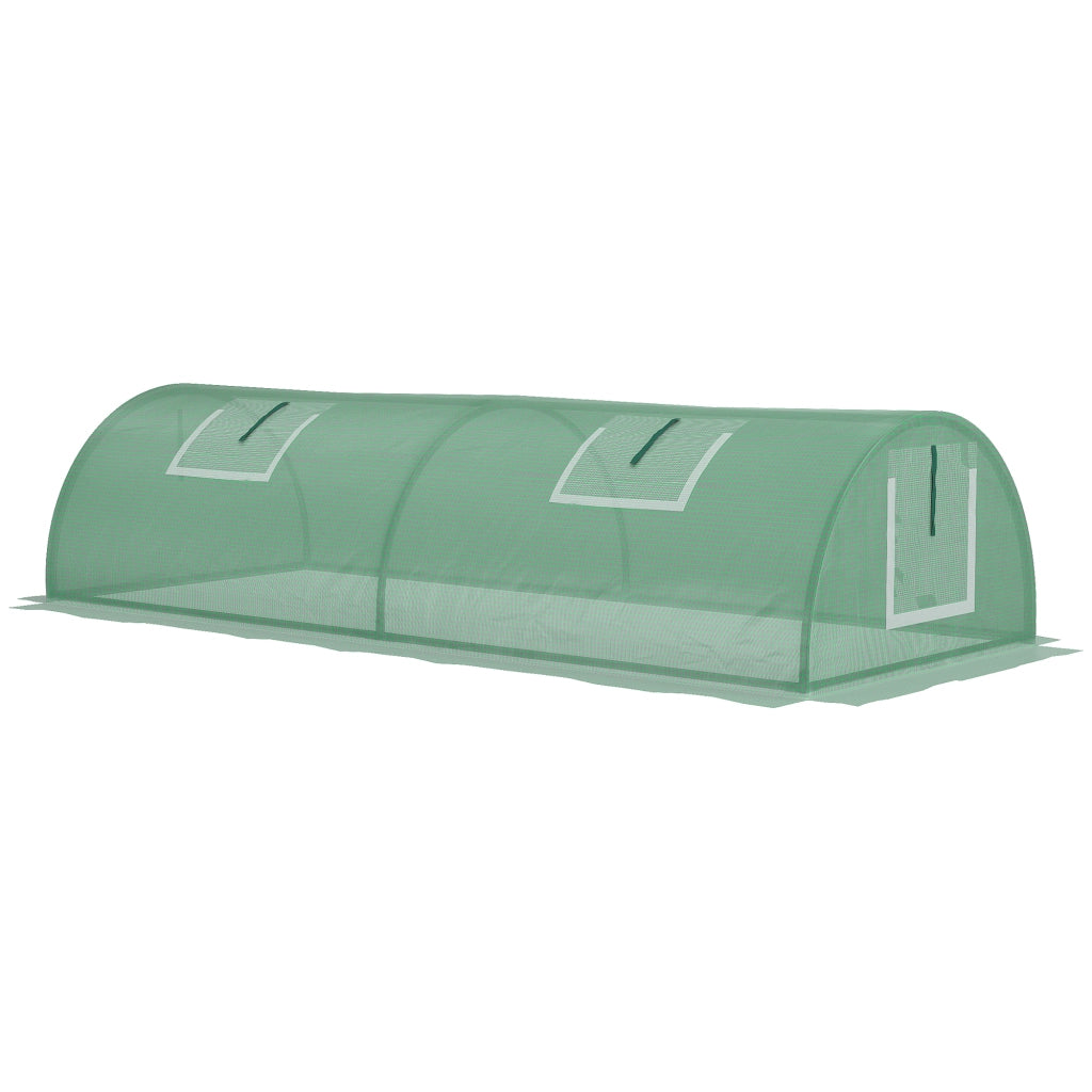 Serra da Giardino per Piante con 4 Finestre ¨C Xylo ¨C Struttura Acciaio e Copertura PE Anti-UV 200x80x45 cm Verde