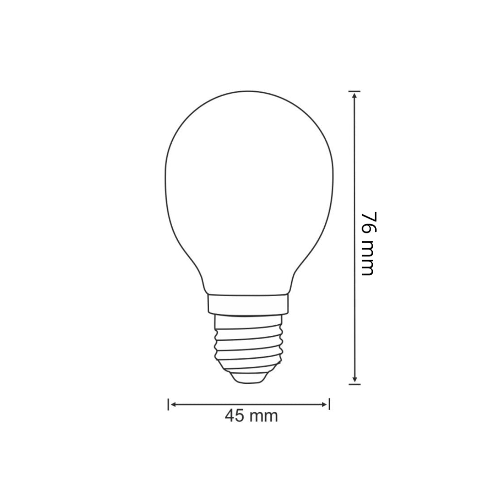 Polux Platinum LED Filament G45 E27 4W 400lm 3000K calda