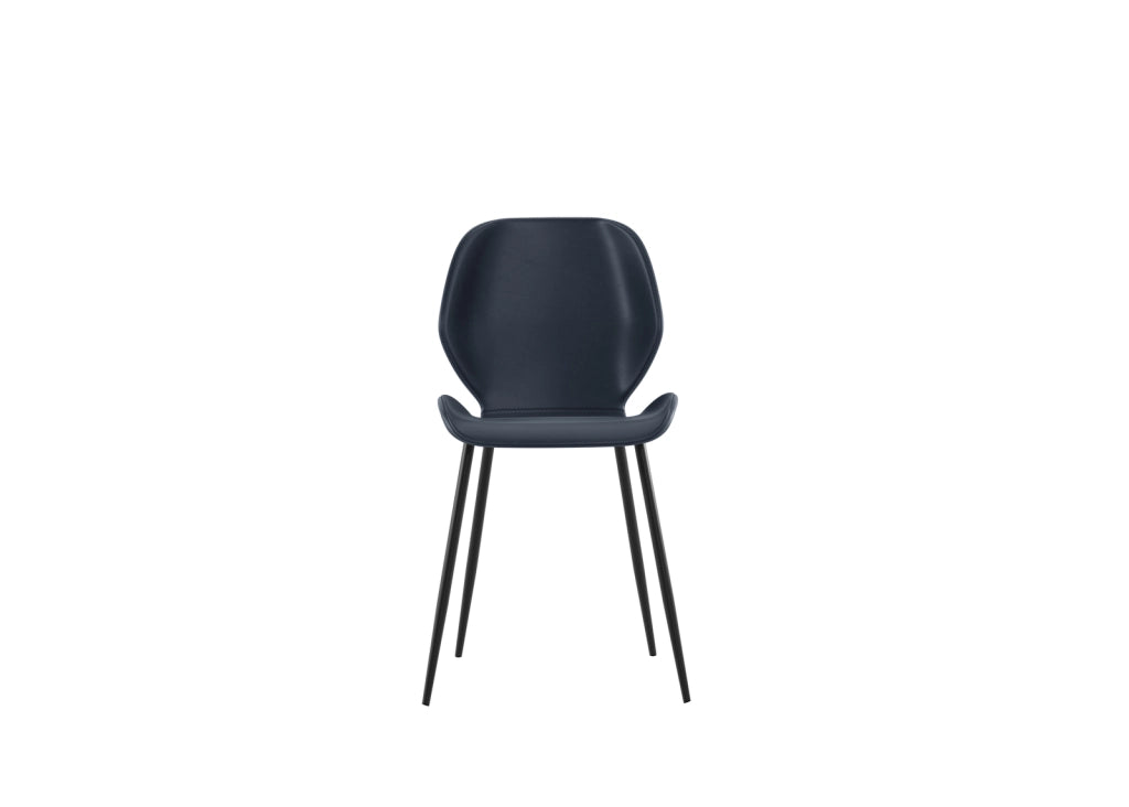 Sedia da pranzo Diana con seduta in soft-touch petrolio e gambe in metallo nero, design vintage moderno - Sedia living di alta qualità