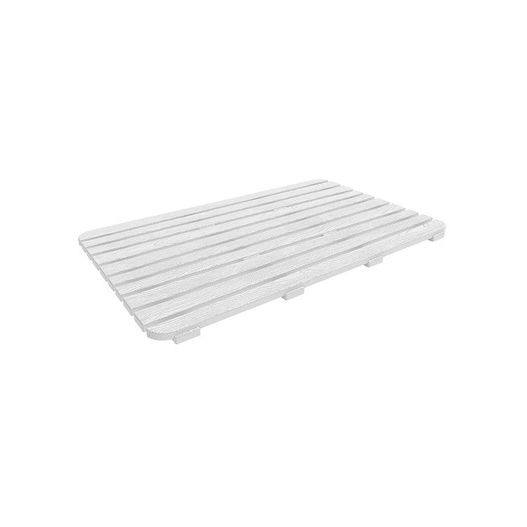 Pedana doccia rettangolare 80x50 cm bianca effetto legno in plastica PP linea Woody Feridras