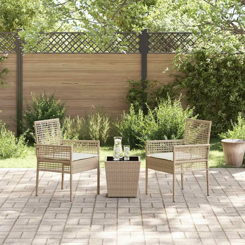 Set Bistro da Giardino 3 pcs Beige polyrattan 3334959