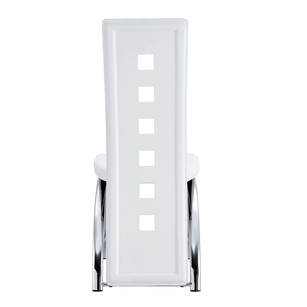 SEDIA da pranzo Set da 2 pezzi 102,5 cm PU bianco e metallo argento