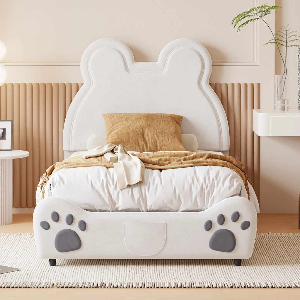 letto imbottito velluto bianco 90 x 200 cm