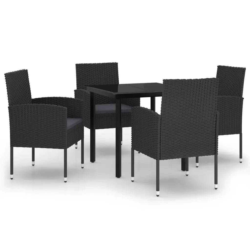 Set da Pranzo da Giardino 5 pz Nero 3099614