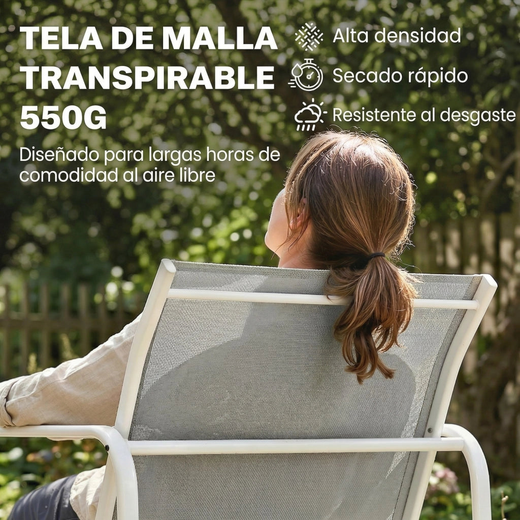 Set Giardino 4 Pezzi con Divano 2 Posti ¨C Minimal ¨C Tessuto Grigio Chiaro