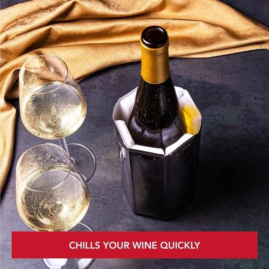 Raffreddatore di Vino Nero Rapido Ice Wine Cooler 38804606 Per Bottiglie fino a 1 Litro