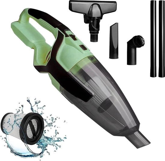 Aspiratore a batterie 20V leggero e potente - filtro HEPA lavabile - 2 estensioni per pavimento - accessori per casa e auto