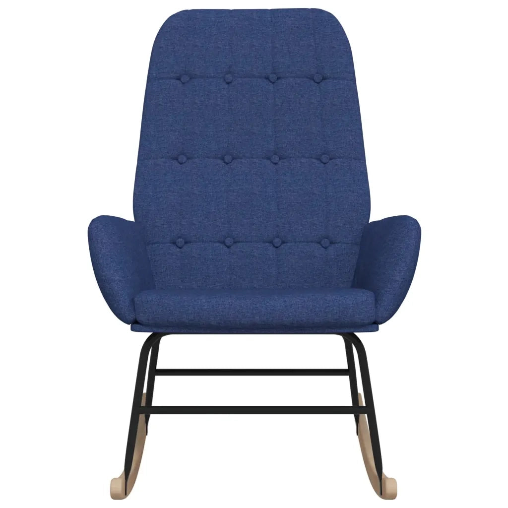 Poltrona a Dondolo Blu in Tessuto 341257
