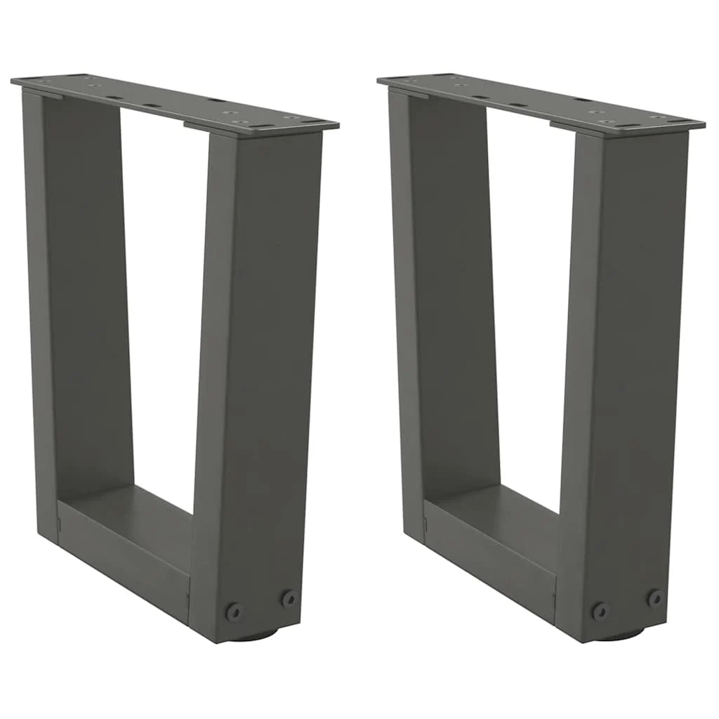 Set di 2 gambe per tavolino a V con piedini regolabili 30 x 30 cm acciaio antracite 02_0056890