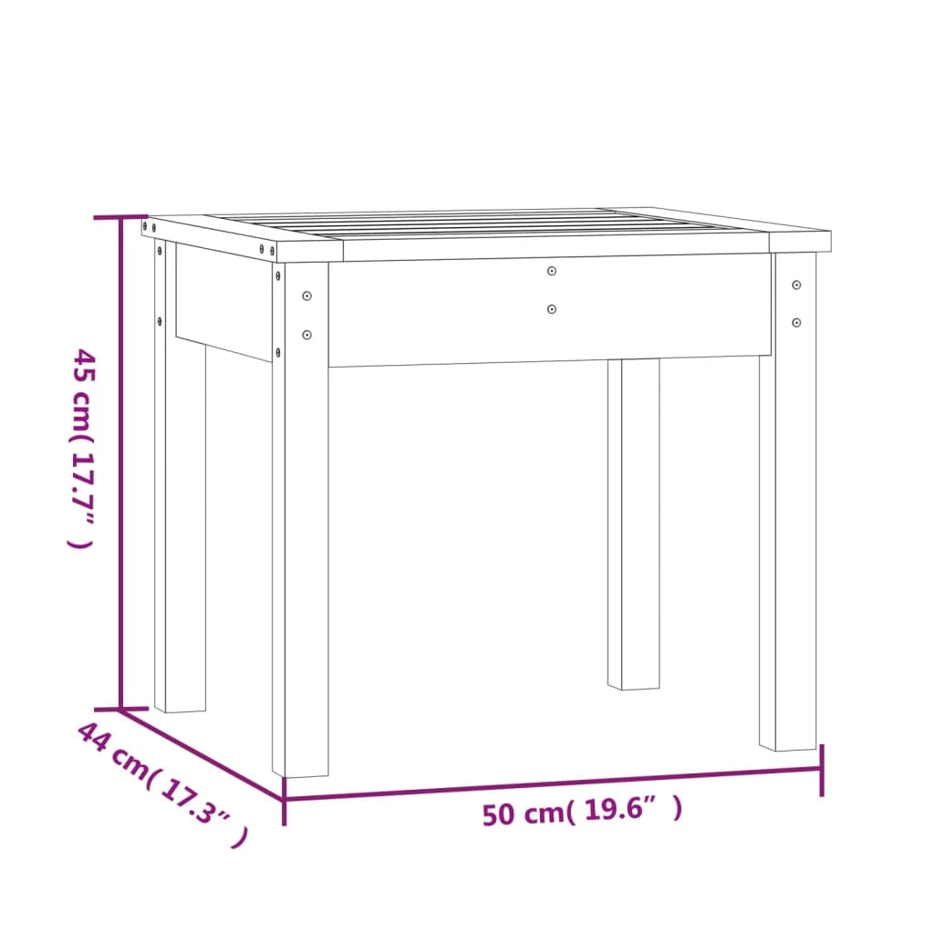 Panca da giardino mobili da esterno per patio terrazza 50 x 44 x 45 cm legno massello di pino grigio 02_0011734