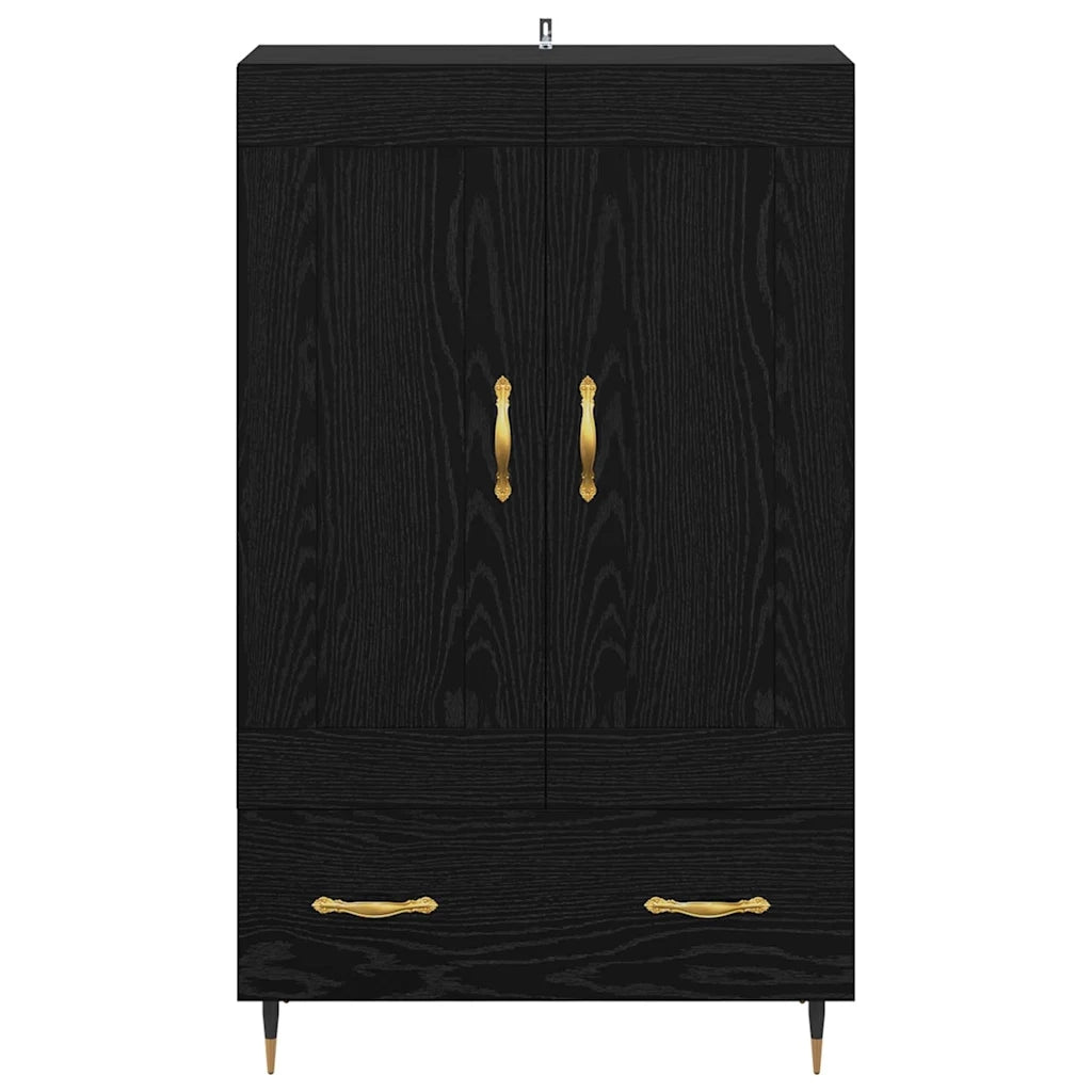 Credenza-Buffet-Armadio da cucina Rovere Nero 69,5 x 31 x 115 cm Legno multistrato 801913