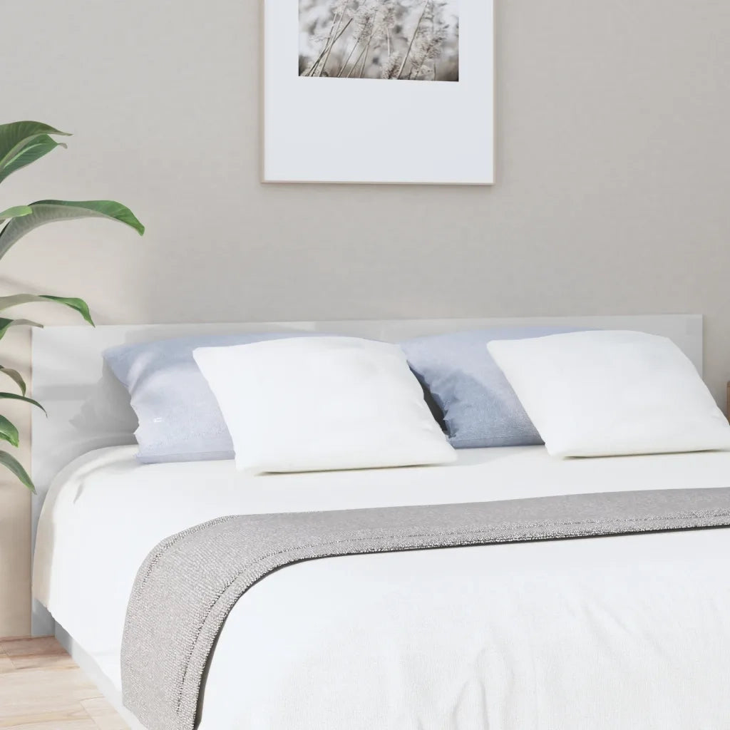 Testiera per Letto Bianco Lucido 200x1,5x80cm Legno Multistrato 811049