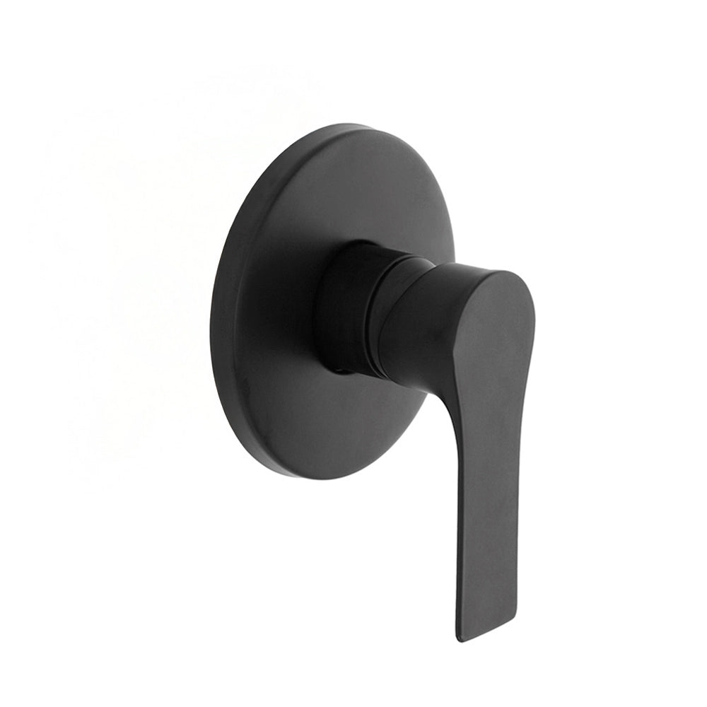 Set doccia nero opaco con braccio 35cm, soffione 30cm e miscelatore linea Flat