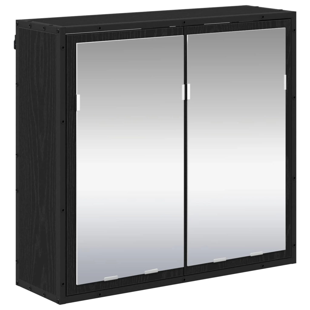 Set di mobili per il bagno 3 pcs Rovere Nero Legno multistrato 3402395