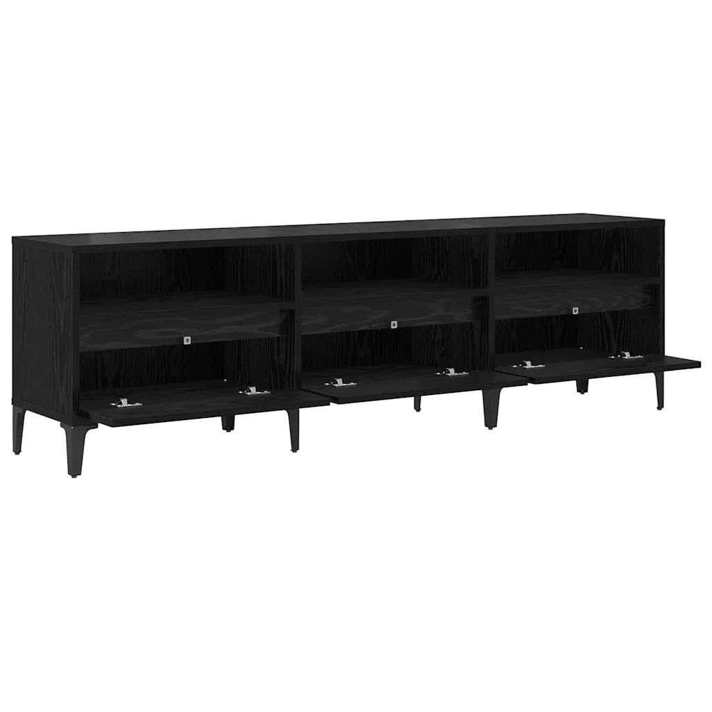 Mobile TV con cassetto-Credenza TV-Console TV Rovere Nero 150 x 30 x 45 cm